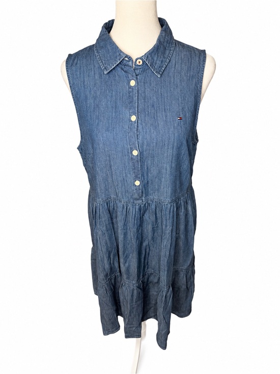 Tommy Hilfiger Dresses & Skirts - Tommy Hilfiger Sleeveless Chambray Tiered Shirt Dress - Blue